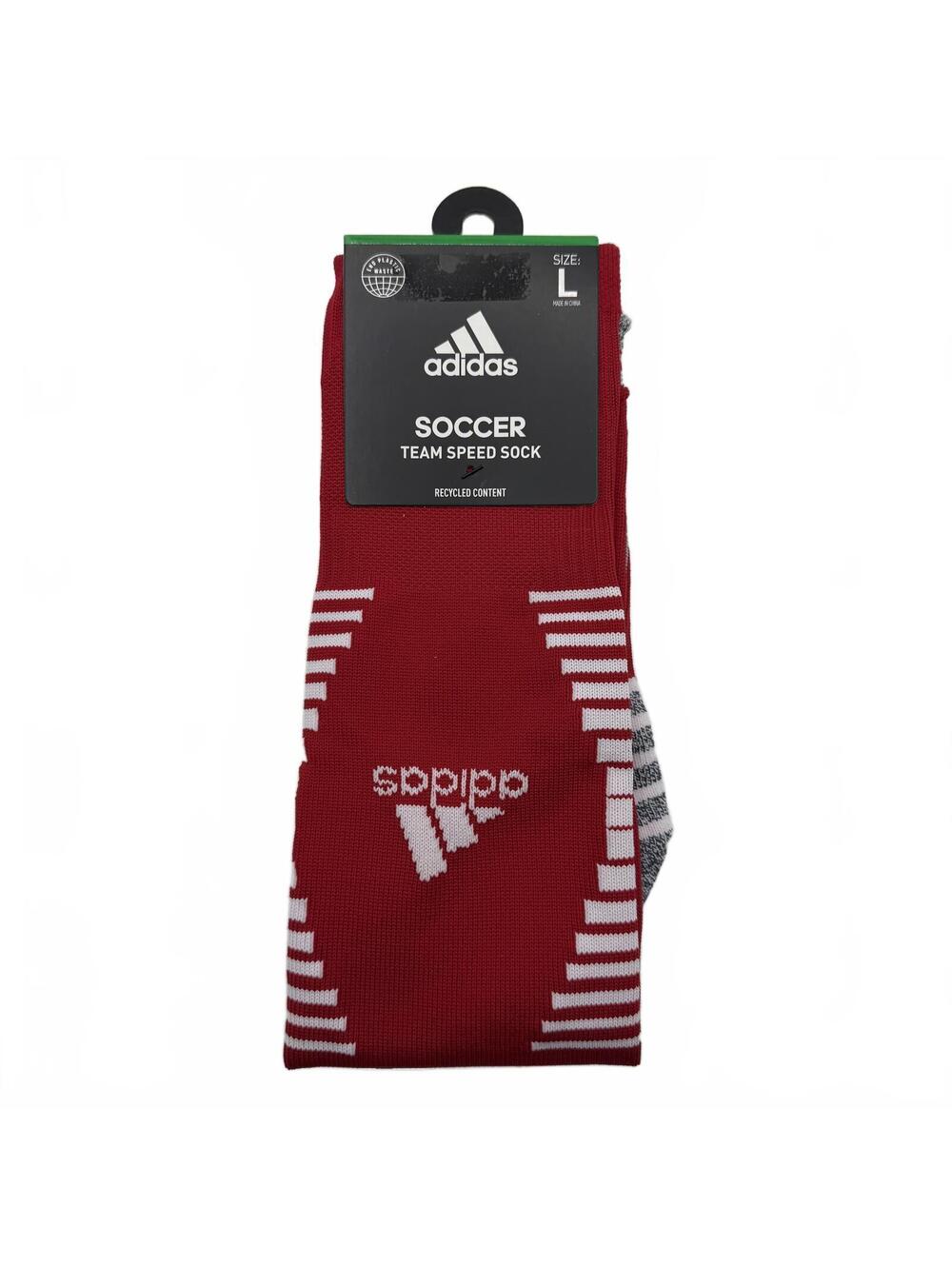 adidas Soccer Team Speed Sock Over The Calf Red Size Large L